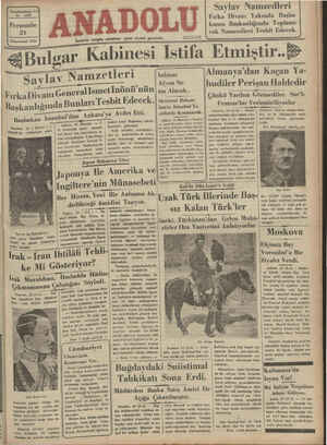 Anadolu Gazetesi 24 Ocak 1935 kapağı
