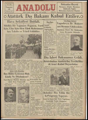Anadolu Gazetesi 28 Ocak 1935 kapağı