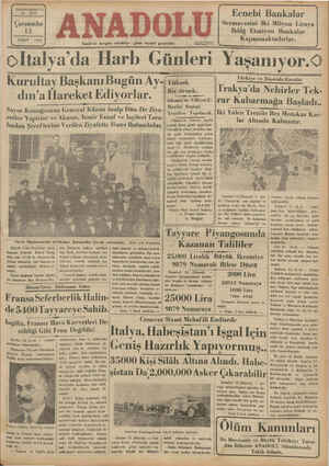 Anadolu Gazetesi 13 Şubat 1935 kapağı