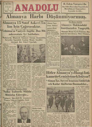Anadolu Gazetesi 2 Nisan 1935 kapağı