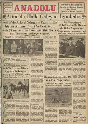 Anadolu Gazetesi 3 Nisan 1935 kapağı