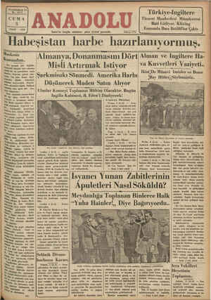 Anadolu Gazetesi 5 Nisan 1935 kapağı