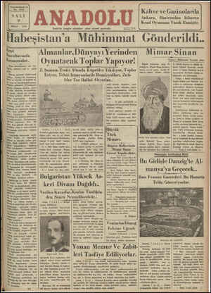 Anadolu Gazetesi 9 Nisan 1935 kapağı
