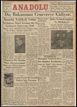 Anadolu Gazetesi 10 Nisan 1935 kapağı