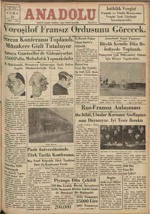 Anadolu Gazetesi 12 Nisan 1935 kapağı