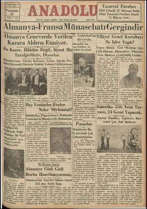 Anadolu Gazetesi 25 Nisan 1935 kapağı
