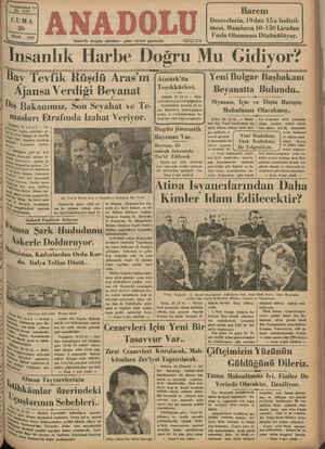 Anadolu Gazetesi 26 Nisan 1935 kapağı