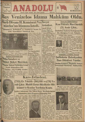 Anadolu Gazetesi 6 Mayıs 1935 kapağı