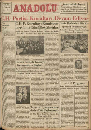 Anadolu Gazetesi 12 Mayıs 1935 kapağı