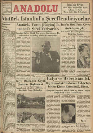  BNK AAA & G eV E V S a Perşembe 16 MAYIS — 19365 İzmir'de hergün sabahları çıkar siyasal gazetedir. Âtatürk Istanbul'u...