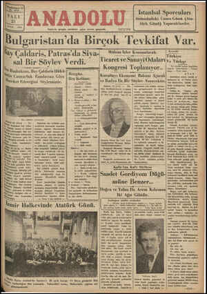 Anadolu Gazetesi 21 Mayıs 1935 kapağı