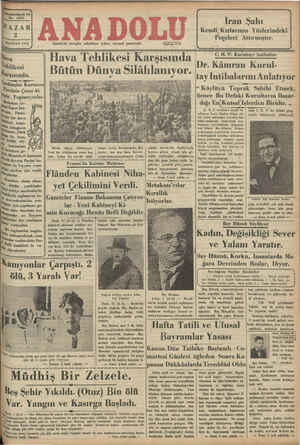 Anadolu Gazetesi 2 Haziran 1935 kapağı