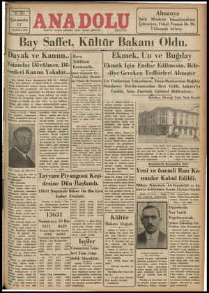 Anadolu Gazetesi 12 Haziran 1935 kapağı