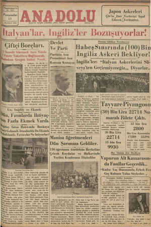 Anadolu Gazetesi 13 Haziran 1935 kapağı