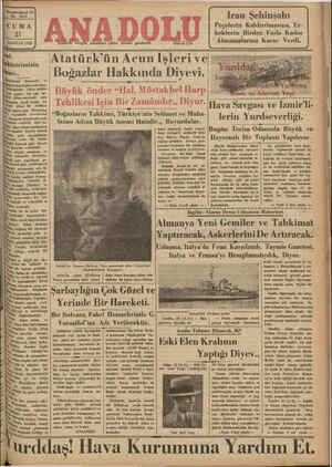 Anadolu Gazetesi 21 Haziran 1935 kapağı