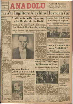 Anadolu Gazetesi 22 Haziran 1935 kapağı