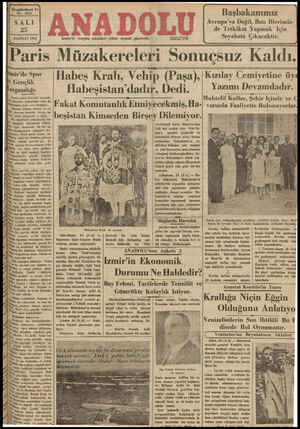  Yirmidördüncü Yıl No. 6 SALI 25 ——— RAZİRAN 1935 | İzmir'de hergün sabahları çikâr, siyâsal gazetedir. — ğ öy Telef on: 2776