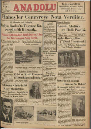 Anadolu Gazetesi 16 Temmuz 1935 kapağı