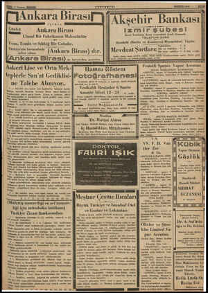  ÜN 17 Temenaz (l l AOUN Sabite — 7 (NU UU DNU LAİ A LL Akşehir Bankası M si —h — 4 — —— ——— İkinci Kordonda Borsa civarındaki