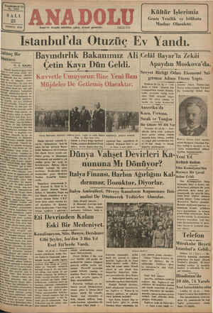 Anadolu Gazetesi 23 Temmuz 1935 kapağı