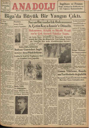 Anadolu Gazetesi 31 Temmuz 1935 kapağı