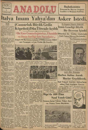 Anadolu Gazetesi 1 Ağustos 1935 kapağı