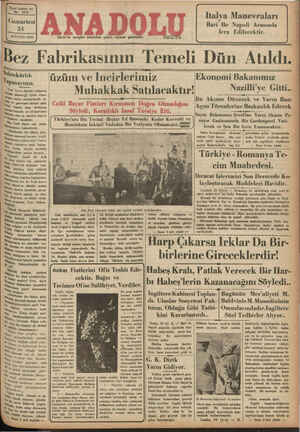 Anadolu Gazetesi 24 Ağustos 1935 kapağı