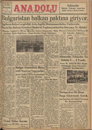 Anadolu Gazetesi 5 Eylül 1935 kapağı