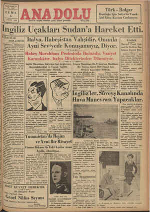 Anadolu Gazetesi 6 Eylül 1935 kapağı
