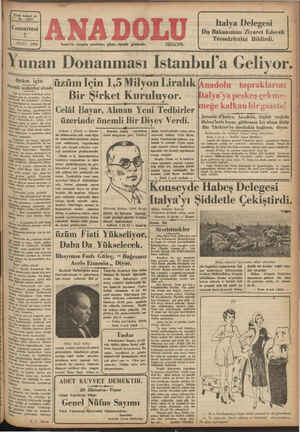 Anadolu Gazetesi 7 Eylül 1935 kapağı