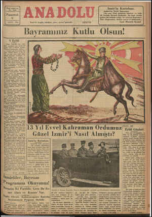  H ll Yirmli beşinel yıl No, 6310 Pazartesi 9 EYLÜL 1935 Yalmız — İzmir ün yurddaşlar için büyük bir Yram olan 9 Eylülde...