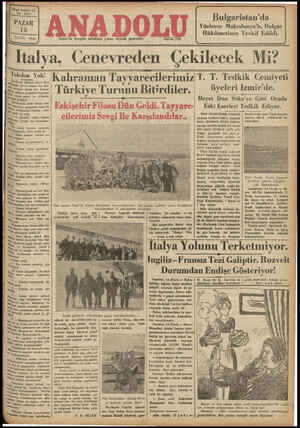 Anadolu Gazetesi 15 Eylül 1935 kapağı