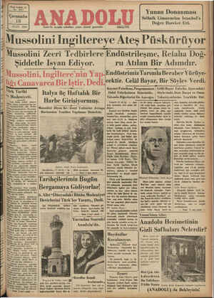 Anadolu Gazetesi 18 Eylül 1935 kapağı