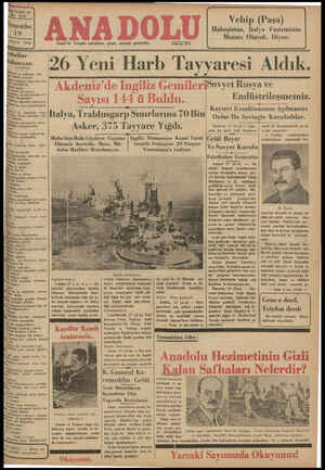 Anadolu Gazetesi 19 Eylül 1935 kapağı