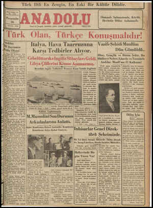 Anadolu Gazetesi 26 Eylül 1935 kapağı