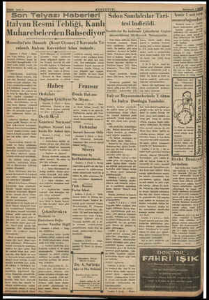  HN Sayfa 6 Son Telyazı Habernen—n Italyan Resmi Tebliği, Kanlı Muharebelerden Bahsediyor Mussolini'nin Damadı (Kont Ciyano) 2