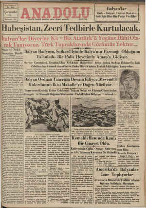 Anadolu Gazetesi 6 Kasım 1935 kapağı