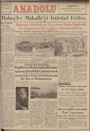 Anadolu Gazetesi 7 Kasım 1935 kapağı