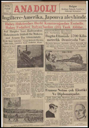 Anadolu Gazetesi 24 Kasım 1935 kapağı