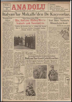 Anadolu Gazetesi 28 Kasım 1935 kapağı
