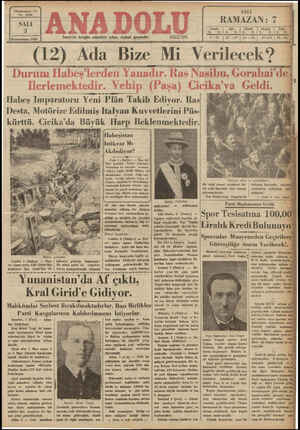 Anadolu Gazetesi 3 Aralık 1935 kapağı
