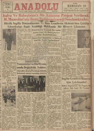 Anadolu Gazetesi 6 Aralık 1935 kapağı