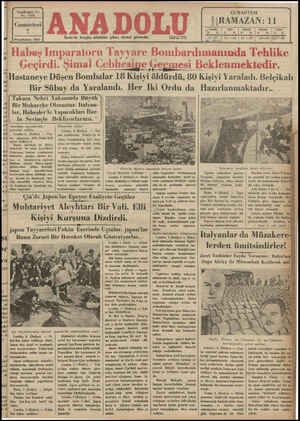 Anadolu Gazetesi 7 Aralık 1935 kapağı