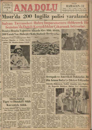 Anadolu Gazetesi 8 Aralık 1935 kapağı