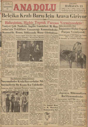 Anadolu Gazetesi 11 Aralık 1935 kapağı