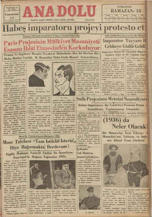 Anadolu Gazetesi 14 Aralık 1935 kapağı