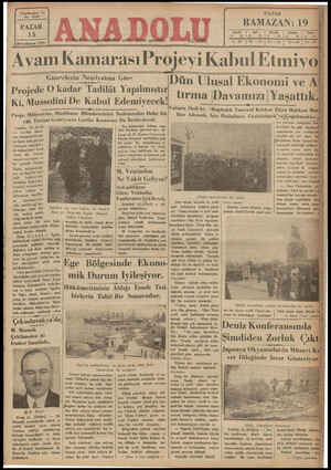  Yirmibeşinci Yıl No. 6399 PAZAR L5 Birincikânan 1935 Mbul Etmiyo ' Gazetelerin Neş Töm ?da horgü nilsabaliları çıkar, Söyasal