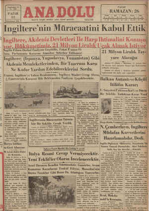 Anadolu Gazetesi 22 Aralık 1935 kapağı