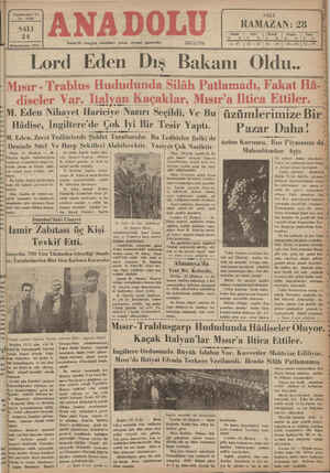Anadolu Gazetesi 24 Aralık 1935 kapağı