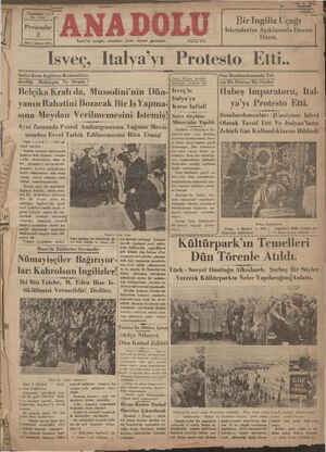 Anadolu Gazetesi 2 Ocak 1936 kapağı